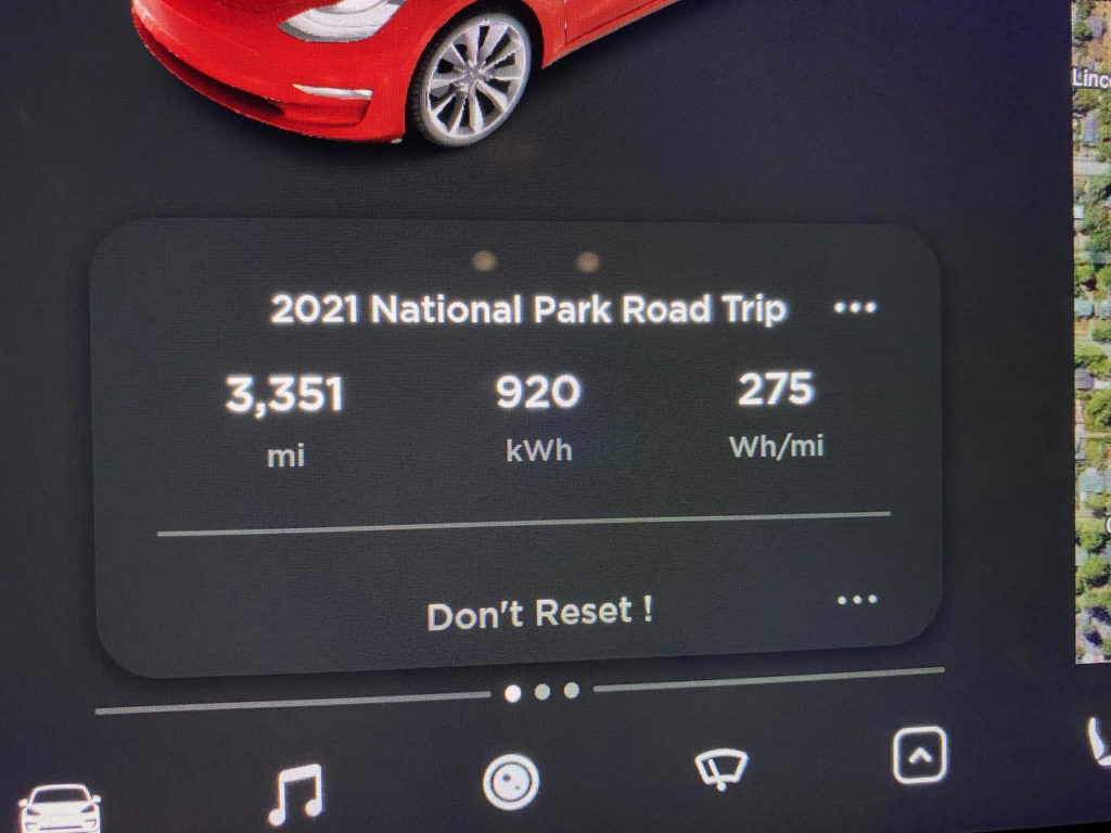 tesla road trip odometer