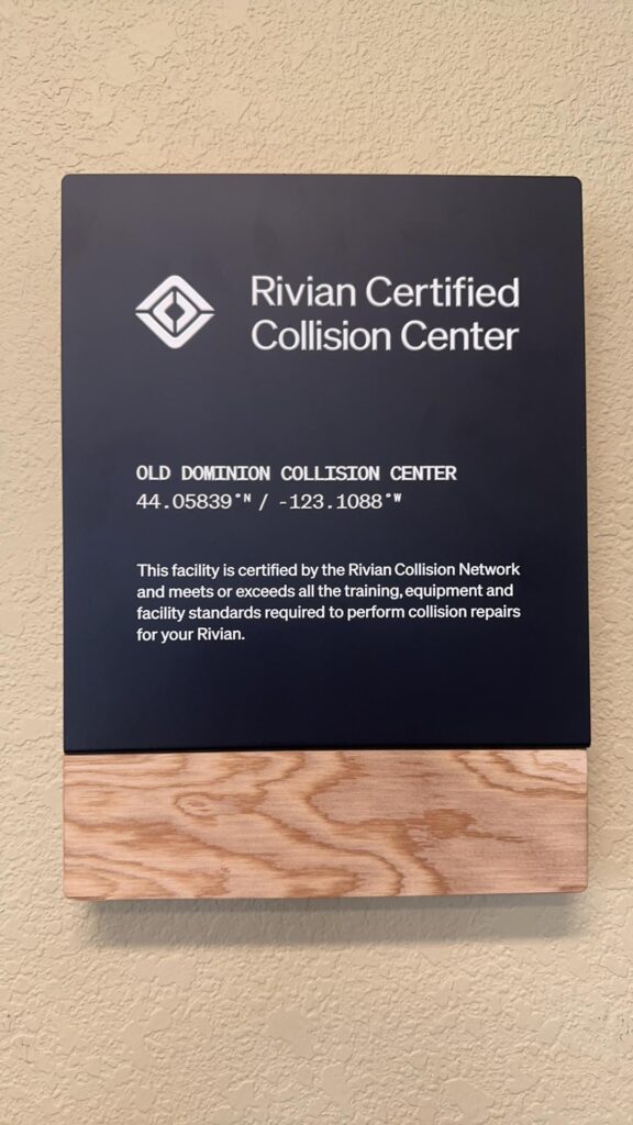 Auto Collision Repair Shop plaque rivian